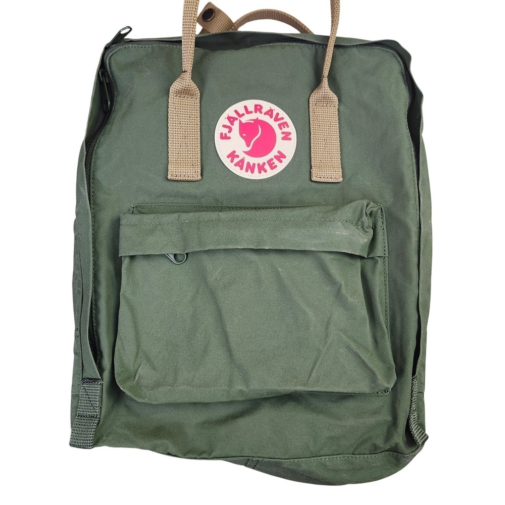 Fjallraven Kanken Classic Backpack Forest Green Tan 23510 Everyday School Bag - Picture 3 of 11